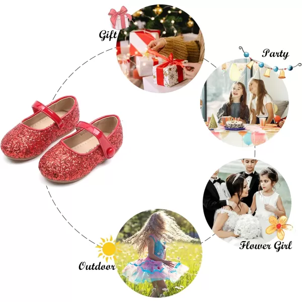 Felix &amp; Flora Toddler Little Girl Dress Shoes - Girl Mary Jane Flats Party School Wedding