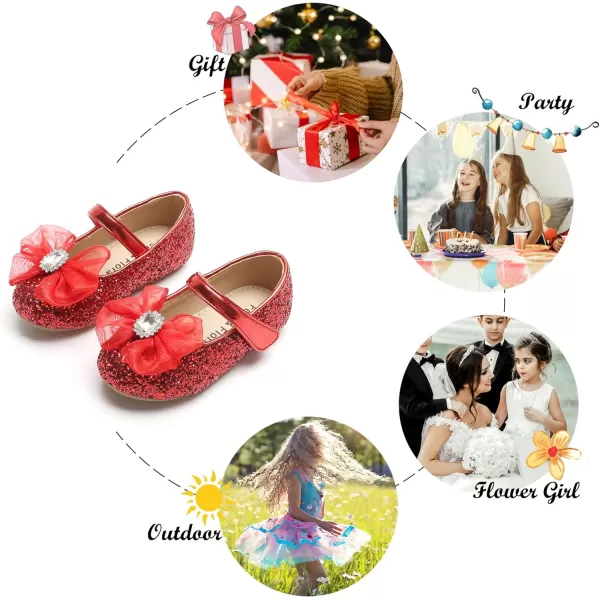 Felix &amp; Flora Toddler Little Girl Dress Shoes - Girl Mary Jane Flats Party School Wedding