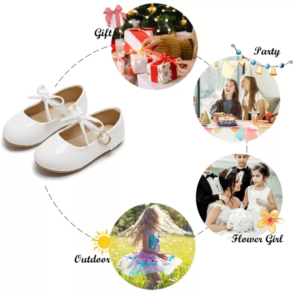 Felix &amp; Flora Toddler Little Girl Dress Shoes - Girl Mary Jane Flats Party School Wedding