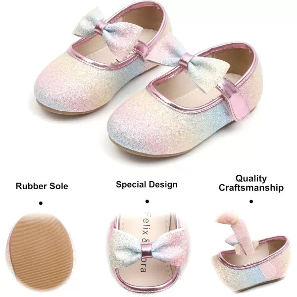 Felix &amp; Flora Toddler Little Girl Dress Shoes - Girl Mary Jane Flats Party School Wedding