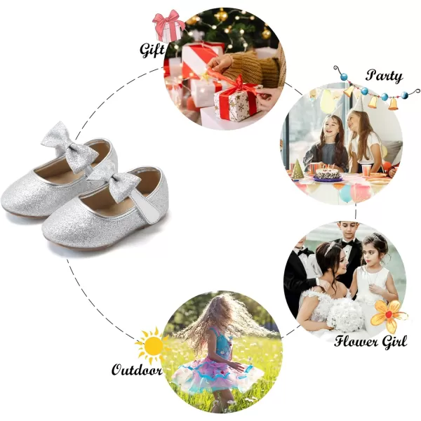 Felix &amp; Flora Toddler Little Girl Dress Shoes - Girl Mary Jane Flats Party School Wedding