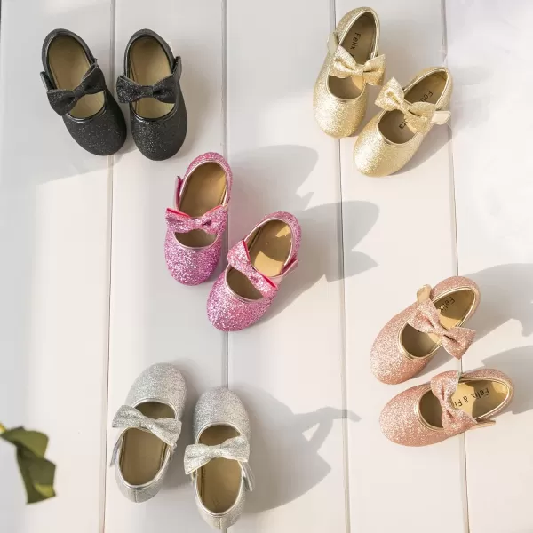 Felix &amp; Flora Toddler Little Girl Dress Shoes - Girl Mary Jane Flats Party School Wedding