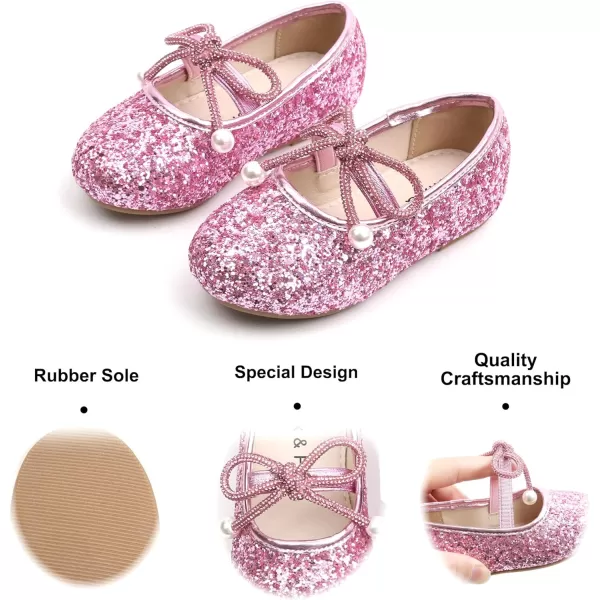 Felix &amp; Flora Toddler Little Girl Dress Shoes - Girl Mary Jane Flats Party School Wedding