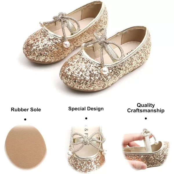 Felix &amp; Flora Toddler Little Girl Dress Shoes - Girl Mary Jane Flats Party School Wedding