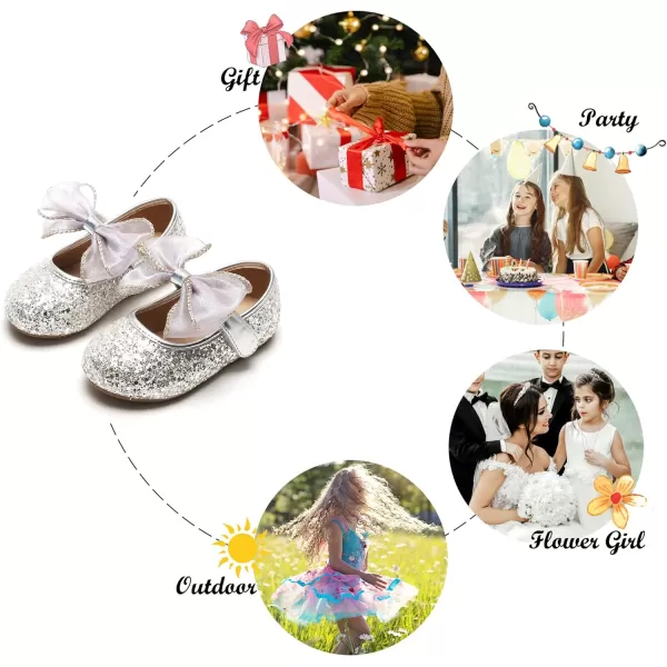 Felix &amp; Flora Toddler Little Girl Dress Shoes - Girl Mary Jane Flats Party School Wedding
