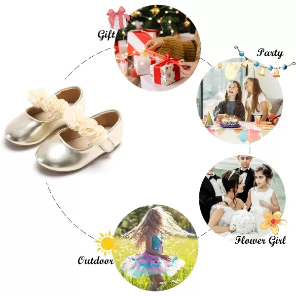 Felix &amp; Flora Toddler Little Girl Dress Shoes - Girl Mary Jane Flats Party School Wedding