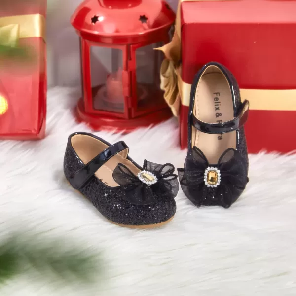 Felix &amp; Flora Toddler Little Girl Dress Shoes - Girl Mary Jane Flats Party School Wedding