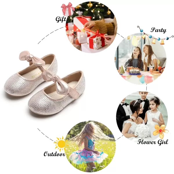 Felix &amp; Flora Toddler Little Girl Dress Shoes - Girl Mary Jane Flats Party School Wedding