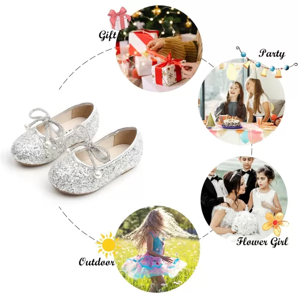 Felix &amp; Flora Toddler Little Girl Dress Shoes - Girl Mary Jane Flats Party School Wedding