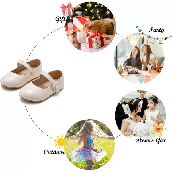 Felix &amp; Flora Toddler Little Girl Dress Shoes - Girl Mary Jane Flats Party School Wedding