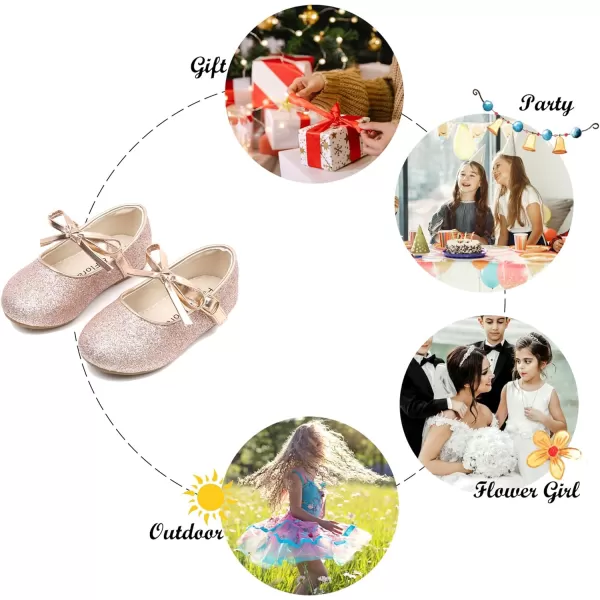 Felix &amp; Flora Toddler Little Girl Dress Shoes - Girl Mary Jane Flats Party School Wedding