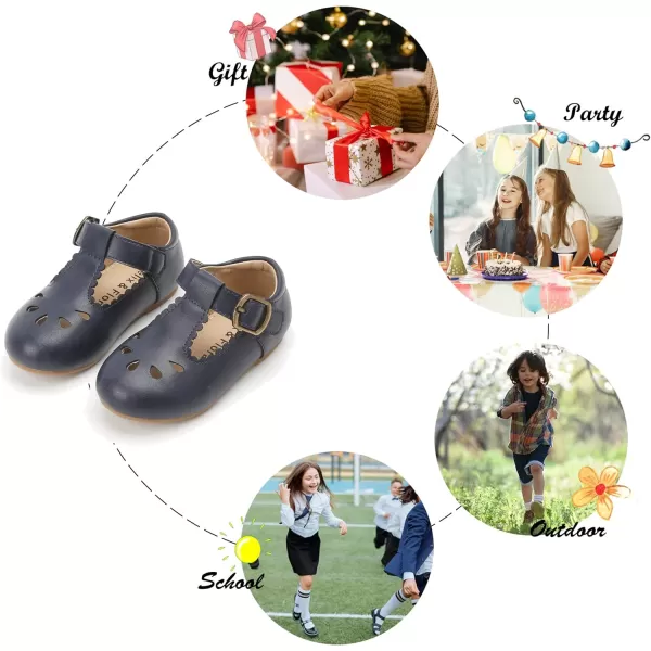 Felix &amp; Flora Toddler Little Girl Flat Oxfords Dress Shoes - Mary Jane Princess for Girl Party School Shoes.