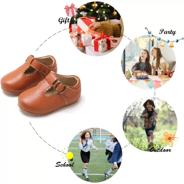 Felix &amp; Flora Toddler Little Girl Flat Oxfords Dress Shoes - Mary Jane Princess for Girl Party School Shoes.