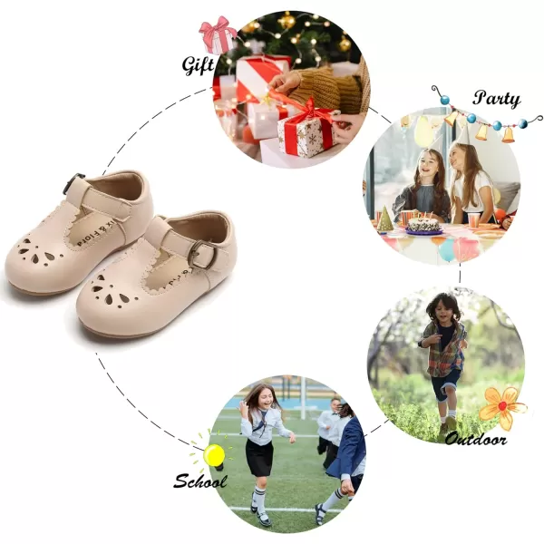Felix &amp; Flora Toddler Little Girl Flat Oxfords Dress Shoes - Mary Jane Princess for Girl Party School Shoes.