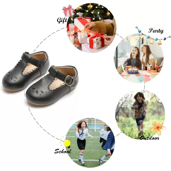 Felix &amp; Flora Toddler Little Girl Flat Oxfords Dress Shoes - Mary Jane Princess for Girl Party School Shoes.