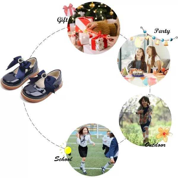 Felix &amp; Flora Toddler Little Girl Mary Jane Dress Shoes - Ballet Flats for Easter Flower Girl Party School Shoes.