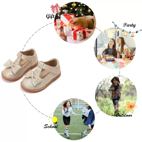 Felix &amp; Flora Toddler Little Girl Mary Jane Dress Shoes - Ballet Flats for Girl Party School Shoes