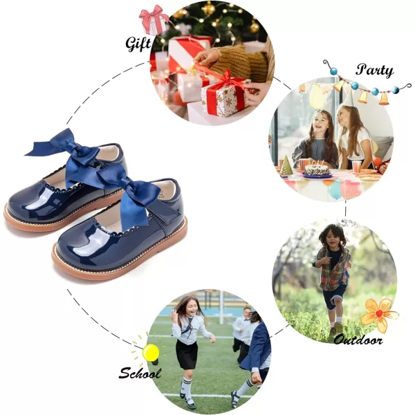 Felix &amp; Flora Toddler Little Girl Mary Jane Dress Shoes - Ballet Flats for Girl Party School Shoes