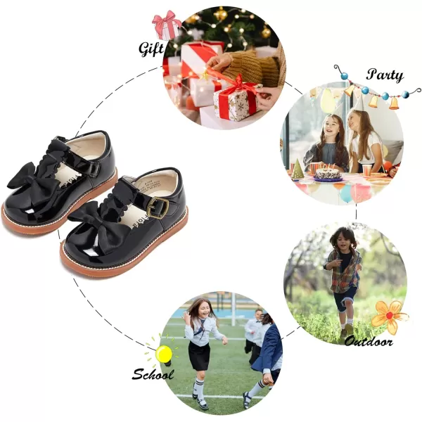 Felix &amp; Flora Toddler Little Girl Mary Jane Dress Shoes - Ballet Flats for Girl Party School Shoes