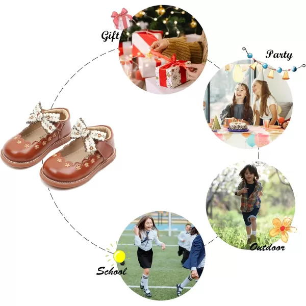 Felix &amp; Flora Toddler Little Girl Mary Jane Dress Shoes - Ballet Flats for Girl Party School Shoes