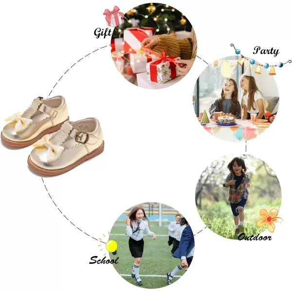 Felix &amp; Flora Toddler Little Girl Mary Jane Dress Shoes - Ballet Flats for Girl Party School Shoes