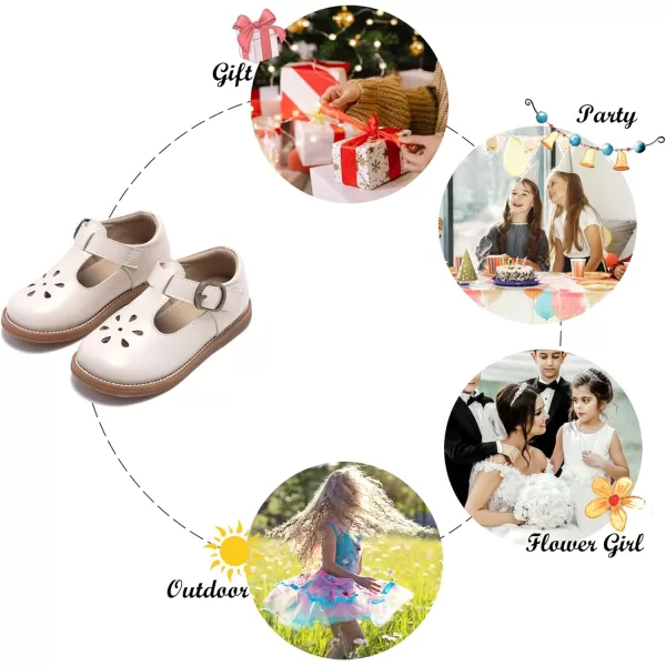 Felix &amp; Flora Toddler Little Girl Mary Jane Dress Shoes - Ballet Flats for Girl Party School Shoes