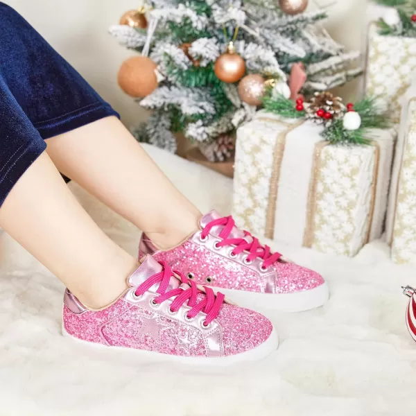 Felix &amp; Flora Toddler/Little Kid Girls Running Shoes Sports Sneakers Princess Casual Glitter Shoes.