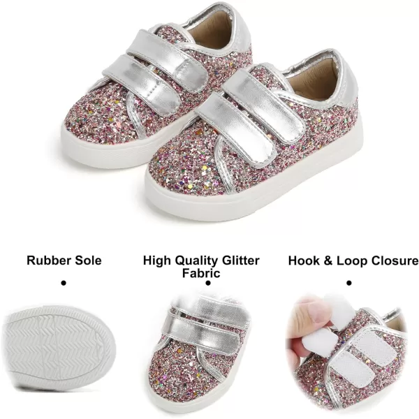 Felix &amp; Flora Toddler/Little Kid Girls Running Shoes Sports Sneakers Princess Casual Glitter Shoes.