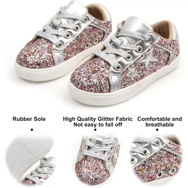 Felix &amp; Flora Toddler/Little Kid Girls Running Shoes Sports Sneakers Princess Casual Glitter Shoes.