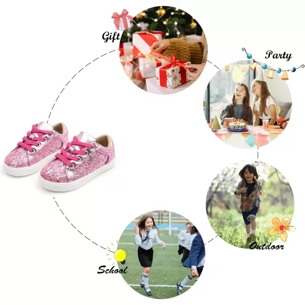 Felix &amp; Flora Toddler/Little Kid Girls Running Shoes Sports Sneakers Princess Casual Glitter Shoes.