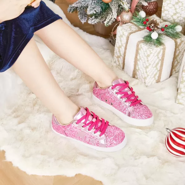 Felix &amp; Flora Toddler/Little Kid Girls Running Shoes Sports Sneakers Princess Casual Glitter Shoes.