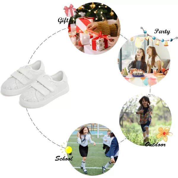 Felix &amp; Flora Toddler/Little Kid Girls Running Shoes Sports Sneakers Princess Casual Glitter Shoes.