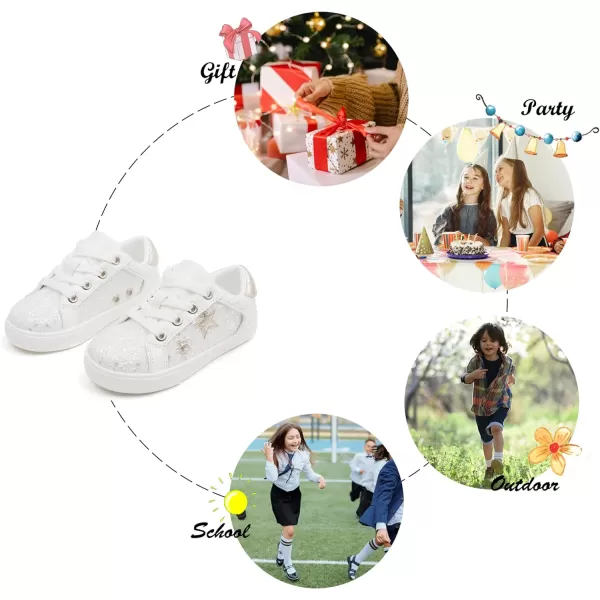 Felix &amp; Flora Toddler/Little Kid Girls Running Shoes Sports Sneakers Princess Casual Glitter Shoes.