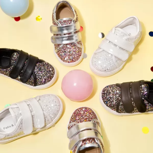 Felix &amp; Flora Toddler/Little Kid Girls Running Shoes Sports Sneakers Princess Casual Glitter Shoes.