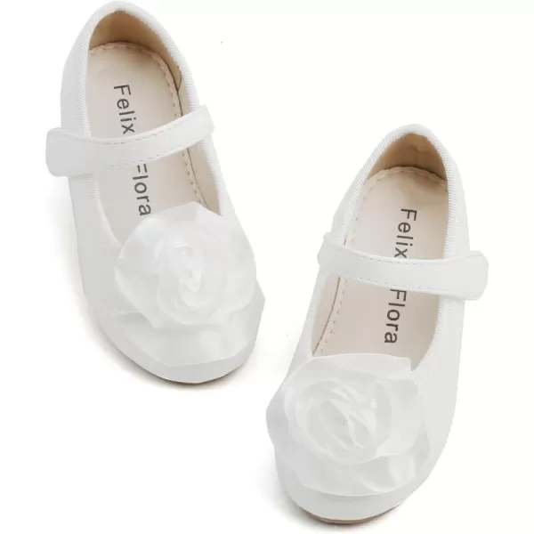 Felix &amp; Flora Girls Toddler Little Ballet Shoes - Flower Girls Mary Jane Flats Dress Shoes Party Wedding