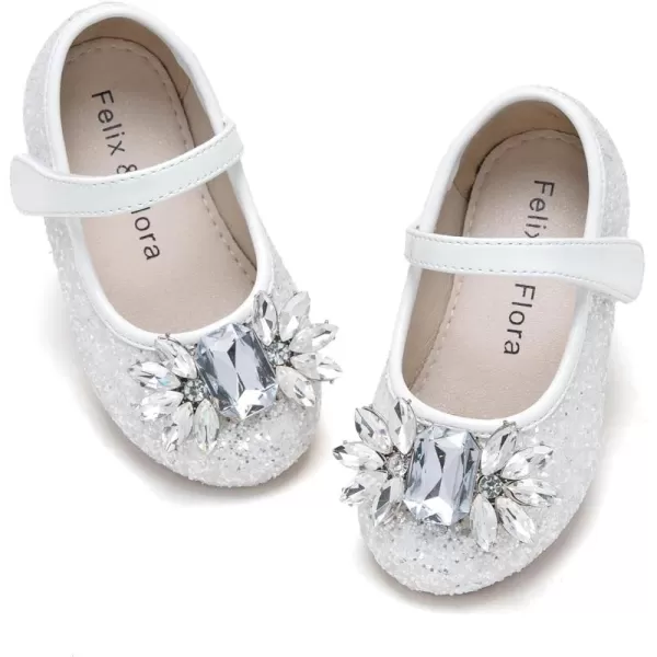 Felix &amp; Flora Girls Toddler Little Ballet Shoes - Flower Girls Mary Jane Flats Dress Shoes Party Wedding