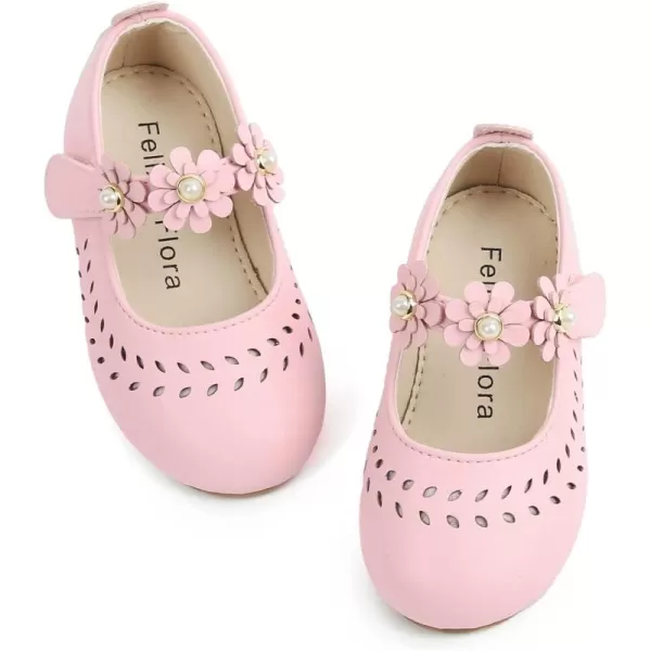 Felix &amp; Flora Girls Toddler Little Ballet Shoes - Flower Girls Mary Jane Flats Dress Shoes Party Wedding