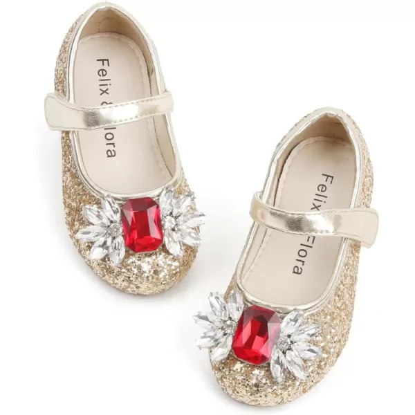 Felix &amp; Flora Girls Toddler Little Ballet Shoes - Flower Girls Mary Jane Flats Dress Shoes Party Wedding