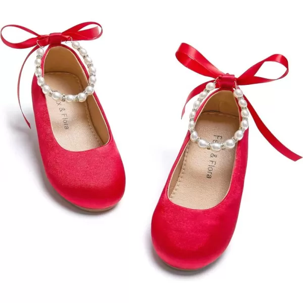 Felix &amp; Flora Girls Toddler Little Ballet Shoes - Flower Girls Mary Jane Flats Dress Shoes Party Wedding