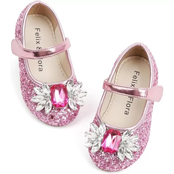 Felix &amp; Flora Girls Toddler Little Ballet Shoes - Flower Girls Mary Jane Flats Dress Shoes Party Wedding