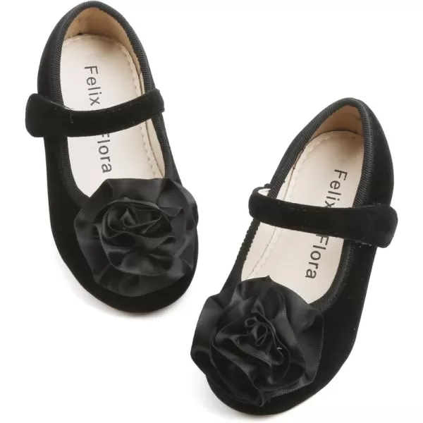Felix &amp; Flora Girls Toddler Little Ballet Shoes - Flower Girls Mary Jane Flats Dress Shoes Party Wedding