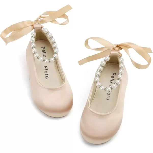 Felix &amp; Flora Girls Toddler Little Ballet Shoes - Flower Girls Mary Jane Flats Dress Shoes Party Wedding