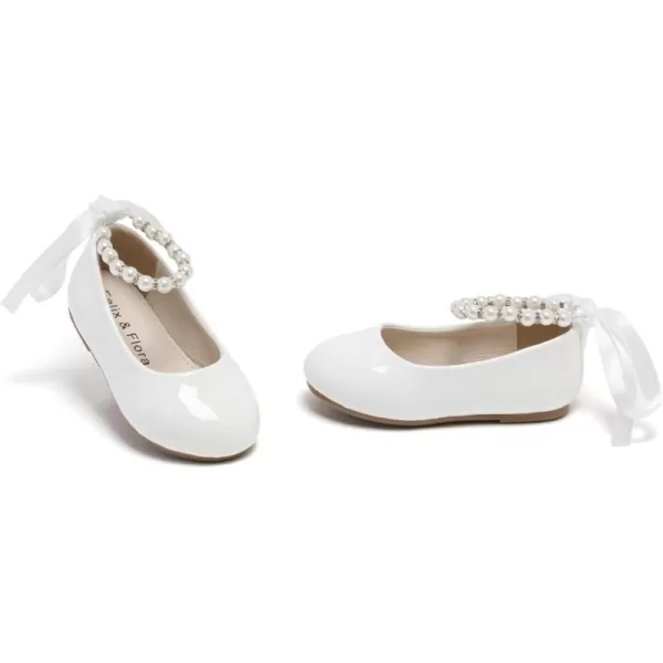 Felix &amp; Flora Girls Toddler Little Ballet Shoes - Flower Girls Mary Jane Flats Dress Shoes Party Wedding