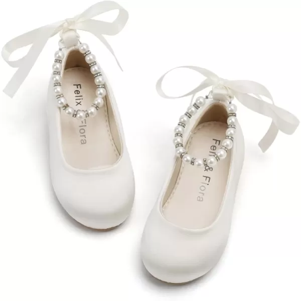 Felix &amp; Flora Girls Toddler Little Ballet Shoes - Flower Girls Mary Jane Flats Dress Shoes Party Wedding