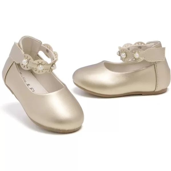 Felix &amp; Flora Girls Toddler Little Ballet Shoes - Flower Girls Mary Jane Flats Dress Shoes Party Wedding