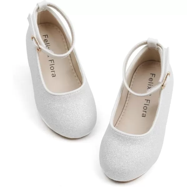 Felix &amp; Flora Girls Toddler Little Ballet Shoes - Flower Girls Mary Jane Flats Dress Shoes Party Wedding