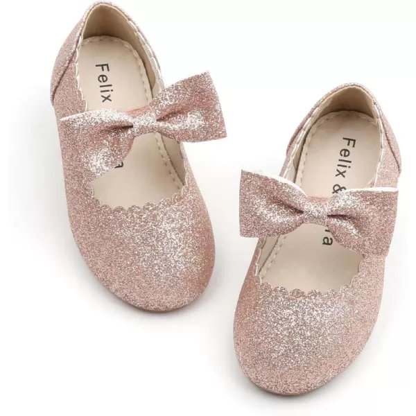 Felix &amp; Flora Toddler Flower Girl Dress Shoes - Girl Ballet Flats Party School Shoes Wedding