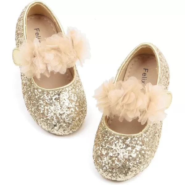 Felix &amp; Flora Toddler Flower Girl Dress Shoes - Girl Ballet Flats Party School Shoes Wedding