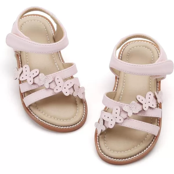 Felix &amp; Flora Toddler Girl Sandals -Flower Girl Dress Shoes Open Toe Little Kid Summer Flats