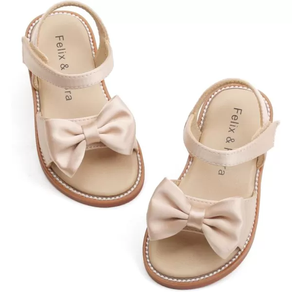 Felix &amp; Flora Toddler Girl Sandals - Flower Girl Dress Shoes Open Toe Little Kid Summer Flats
